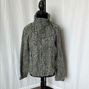 Obey Military Style Leopard Print Jacket